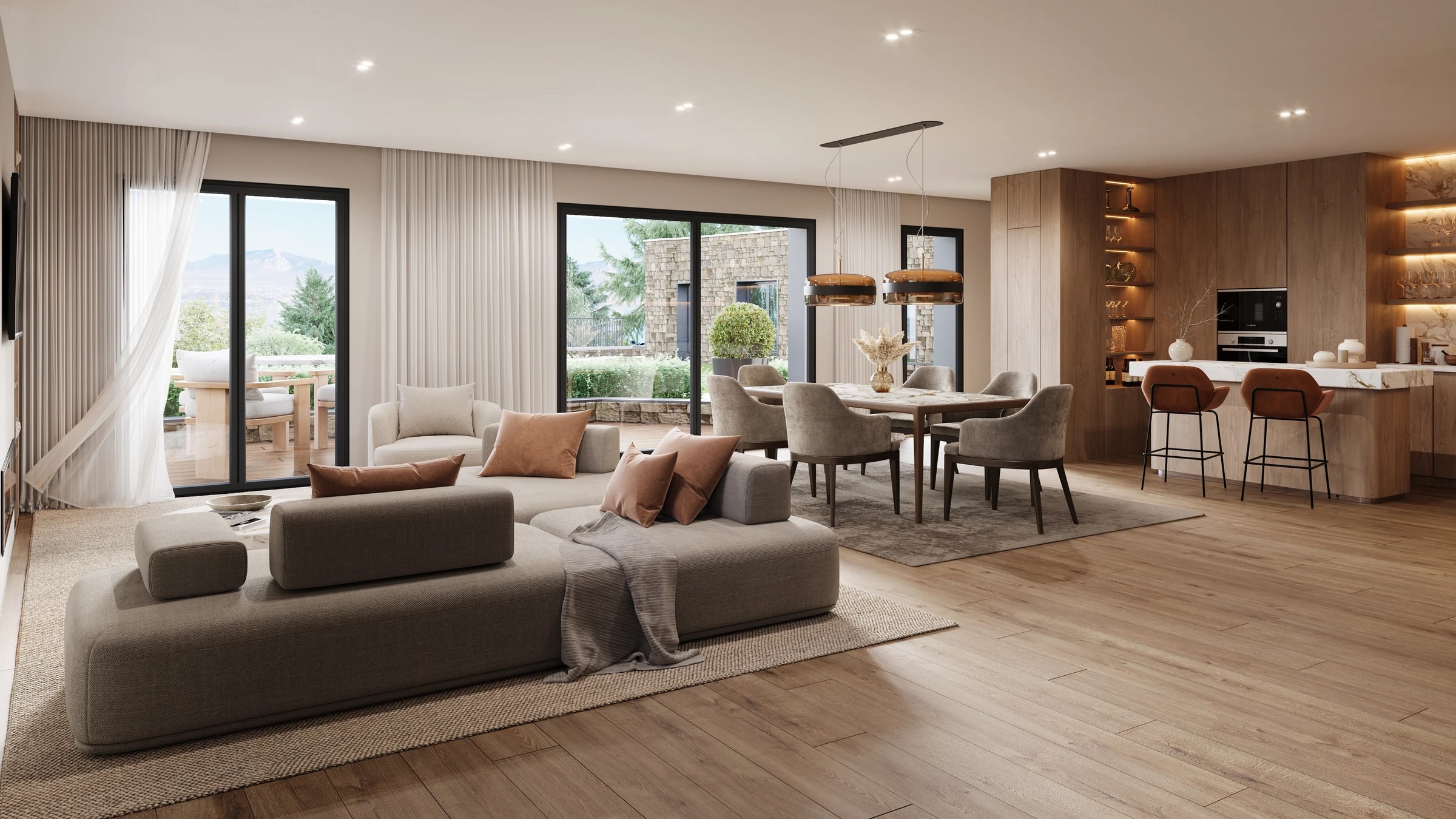 Rendu de l'appartement A01, T3 de 93 m²