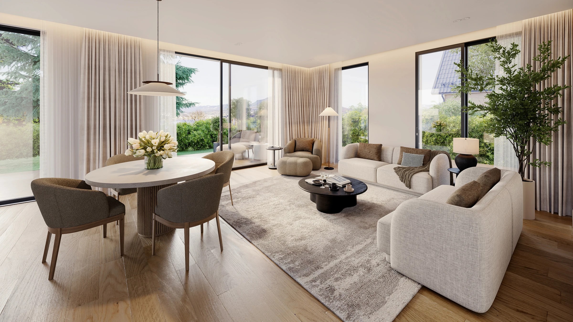 Rendu de l'appartement A03, T3 de 62 m²